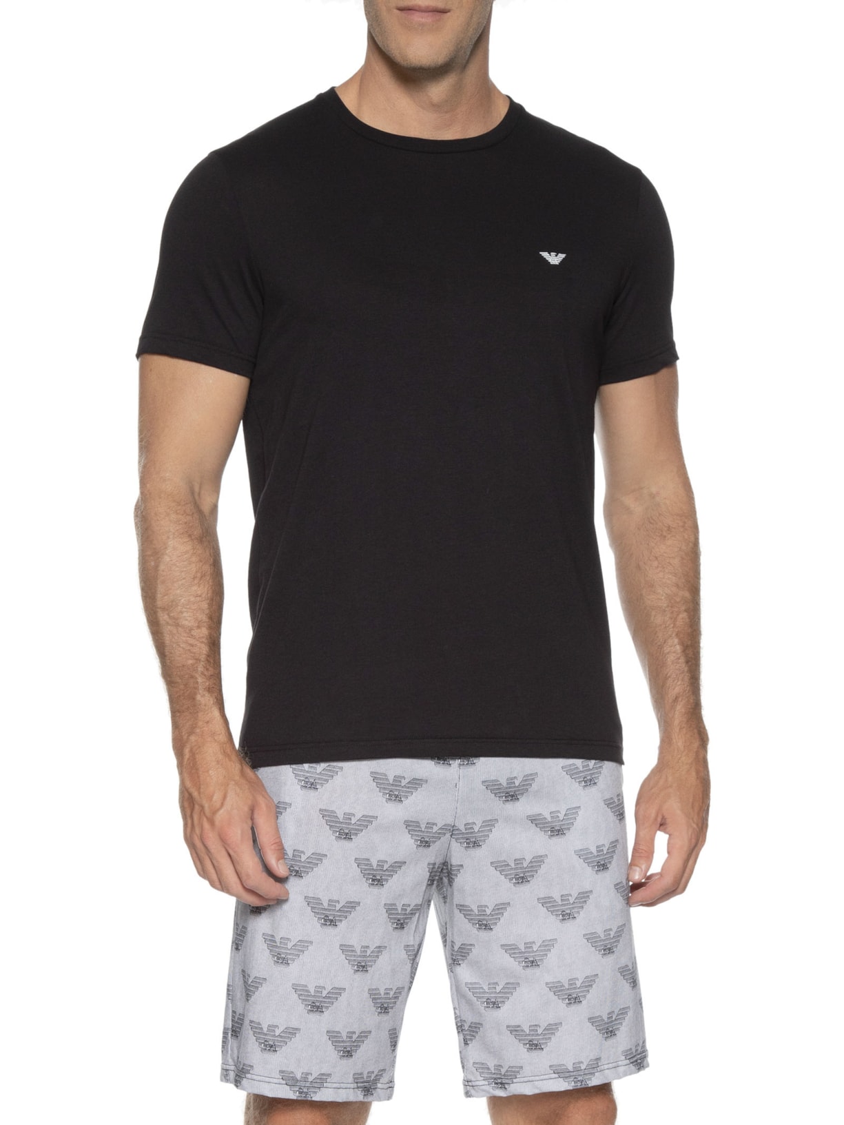 Pijama Masculino Knit Preto Emporio Armani Bodywear
