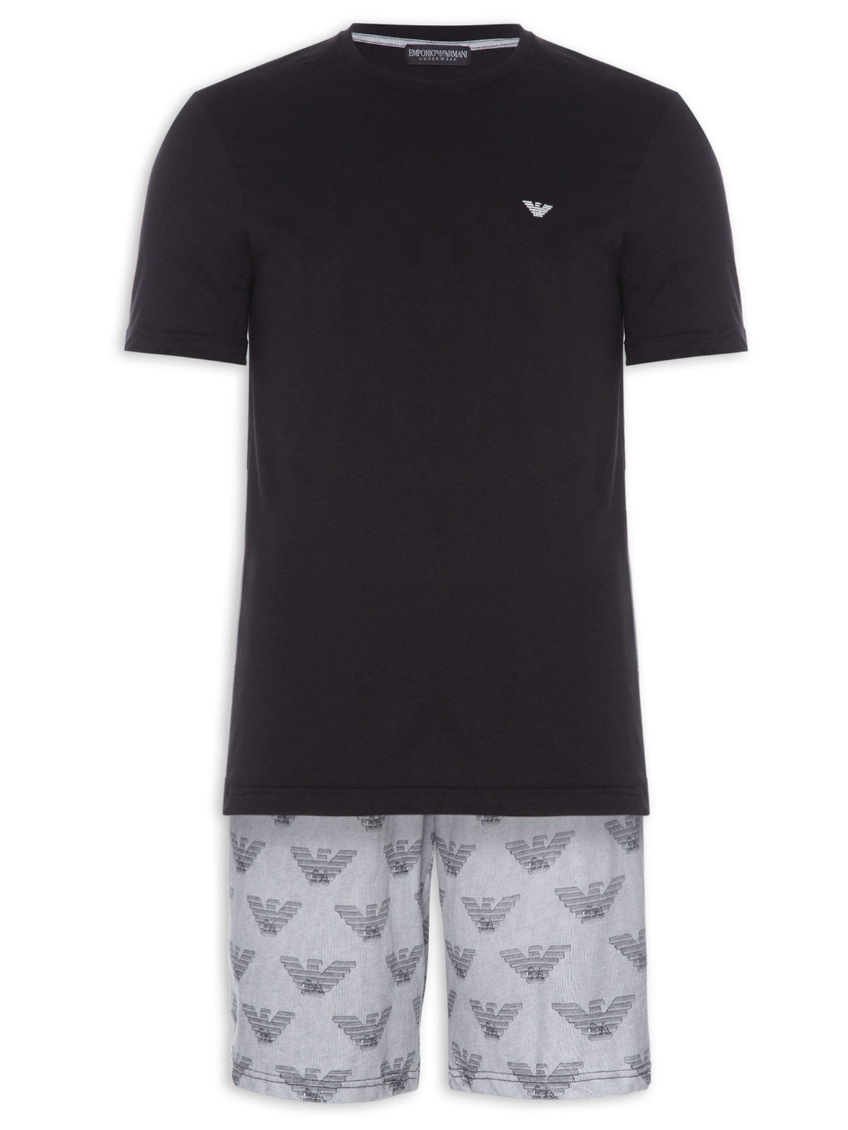 Pijama Masculino Knit Preto Emporio Armani Bodywear