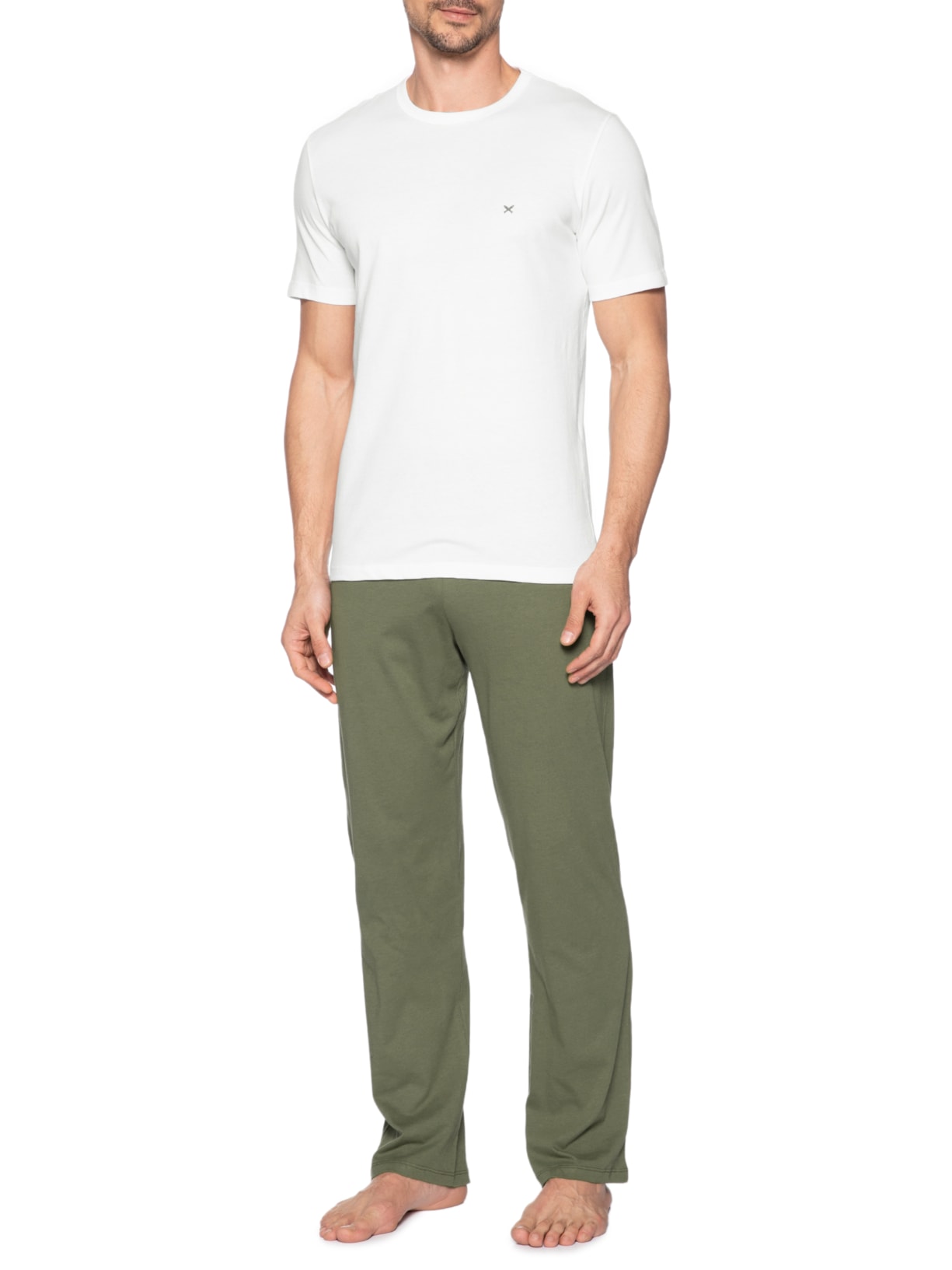 Pijama Masculino Logo Peixinho Em Algodão Verde Hering Intimates