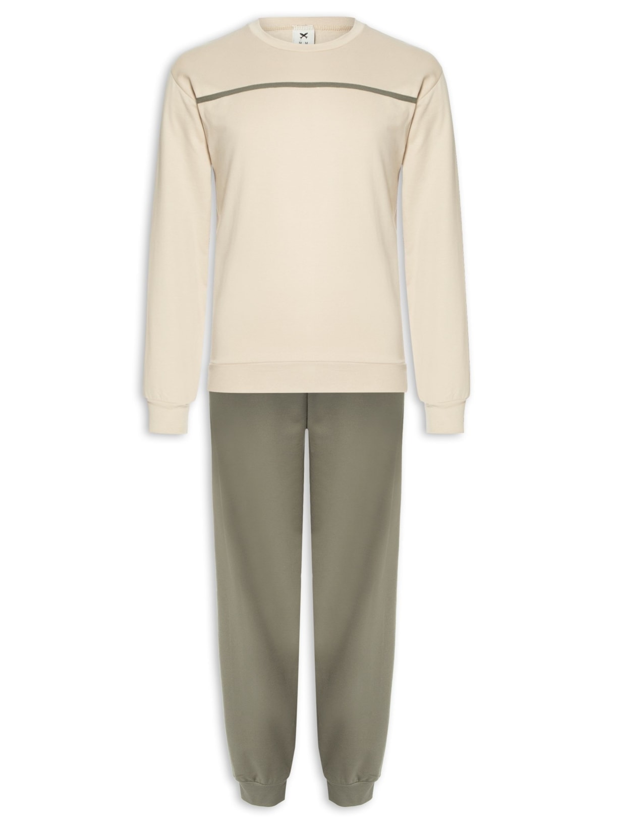 Pijama Masculino Longo Em Moletom - Verde