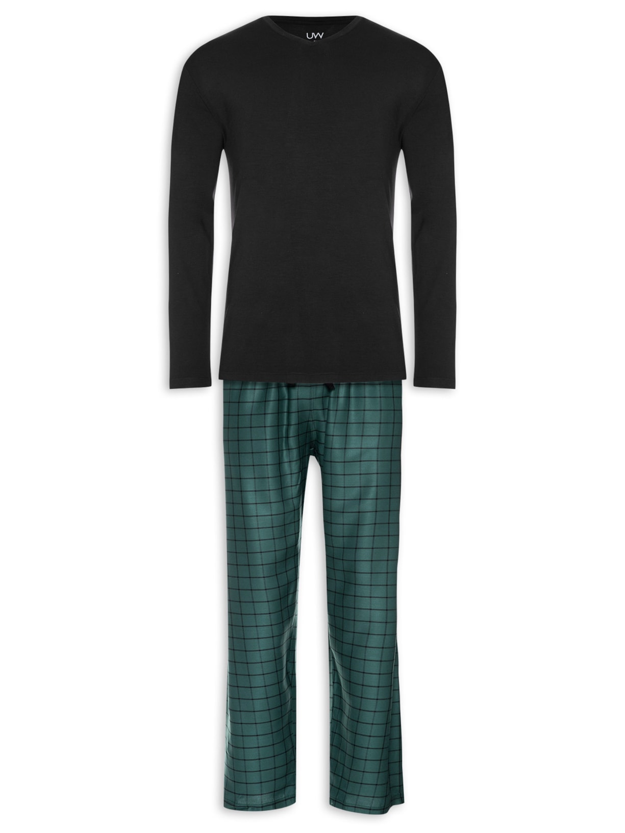 Pijama Masculino Longo Em Viscose - Preto