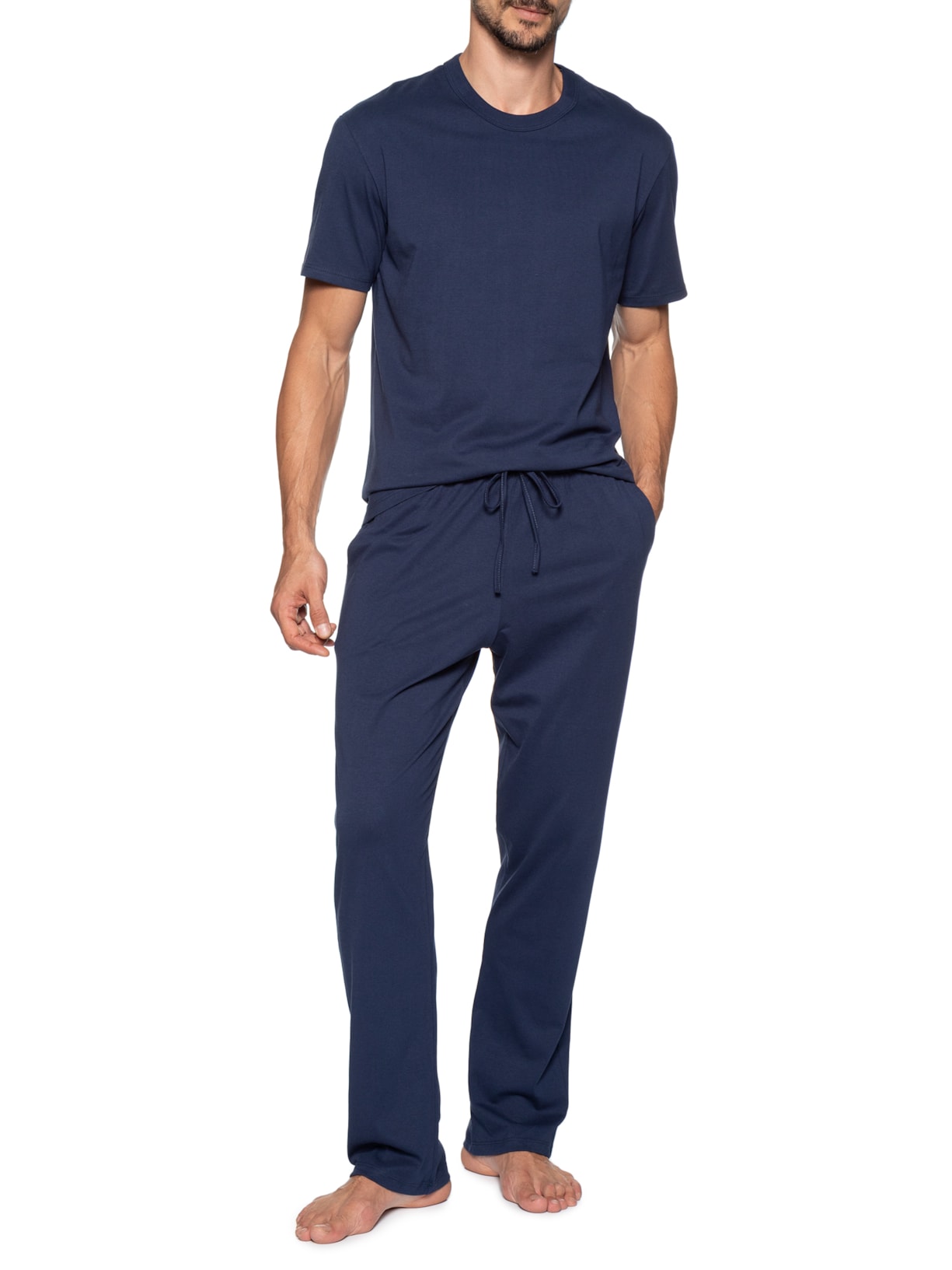 Pijama Masculino Longo Super Cotton Azul Hering Intimates