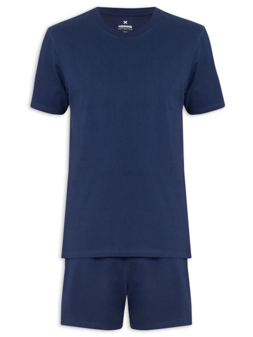 Pijama Masculino Manga Curta - Azul