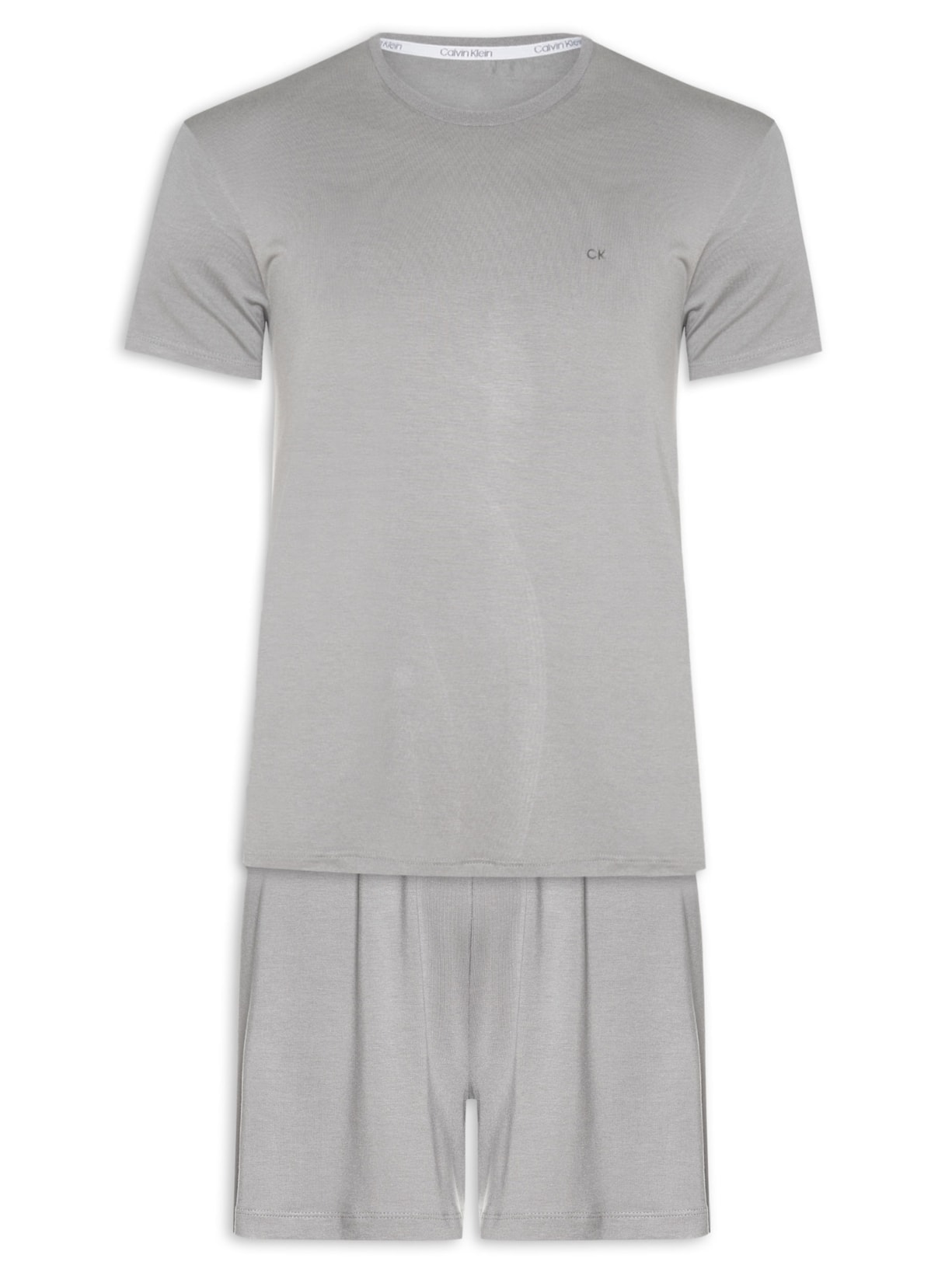 Pijama Masculino Manga Curta Berm Modal - Cinza