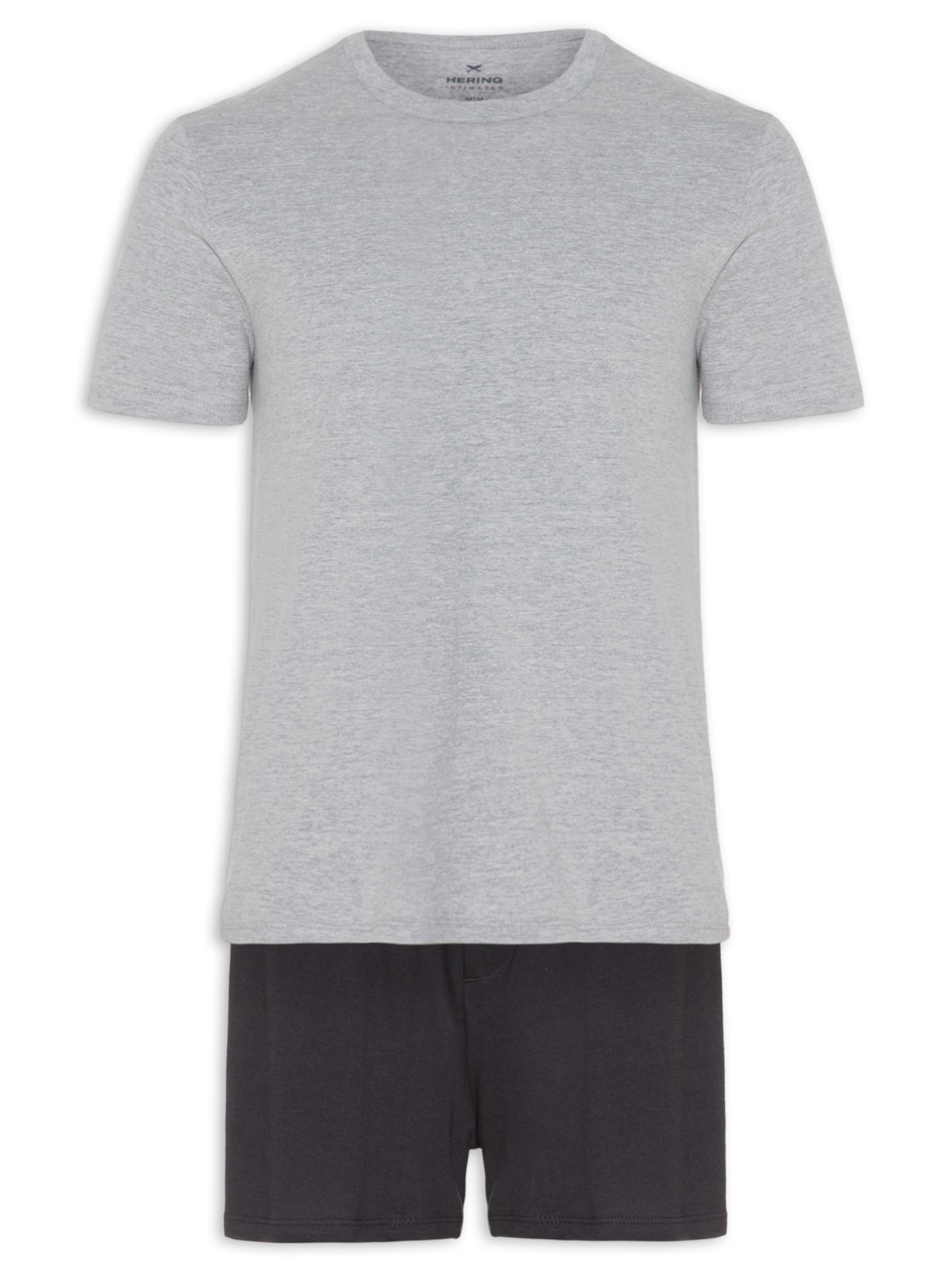 Pijama Masculino Manga Curta - Cinza