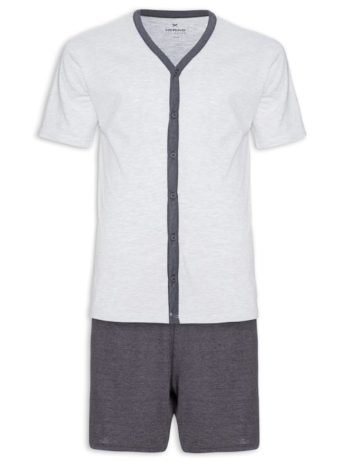 Pijama Masculino Manga Curta - Cinza