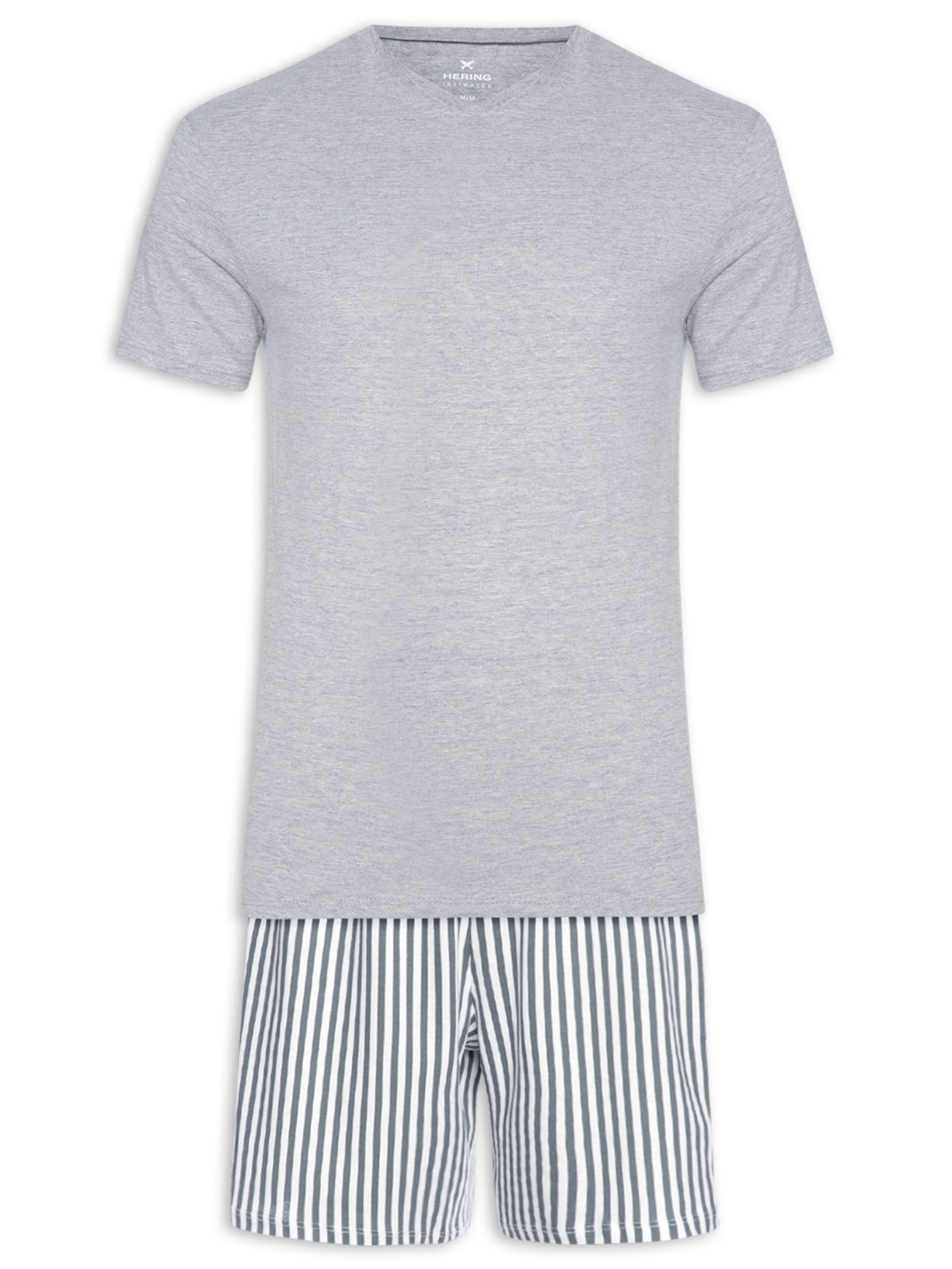 Pijama Masculino Manga Curta - Cinza