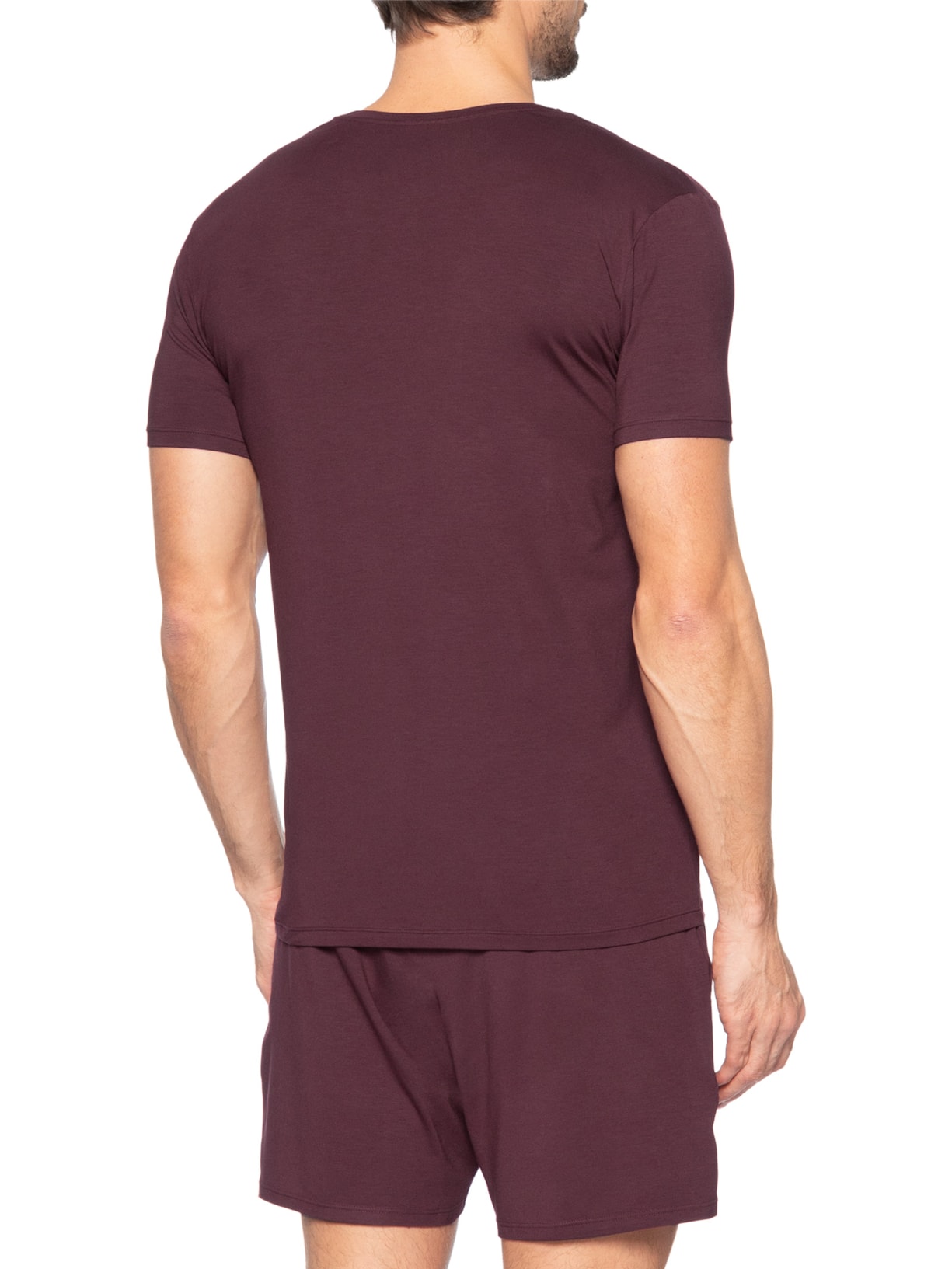 Pijama Masculino Manga Curta Com Bermuda Bolso CK Modal Vermelho Calvin Klein Underwear