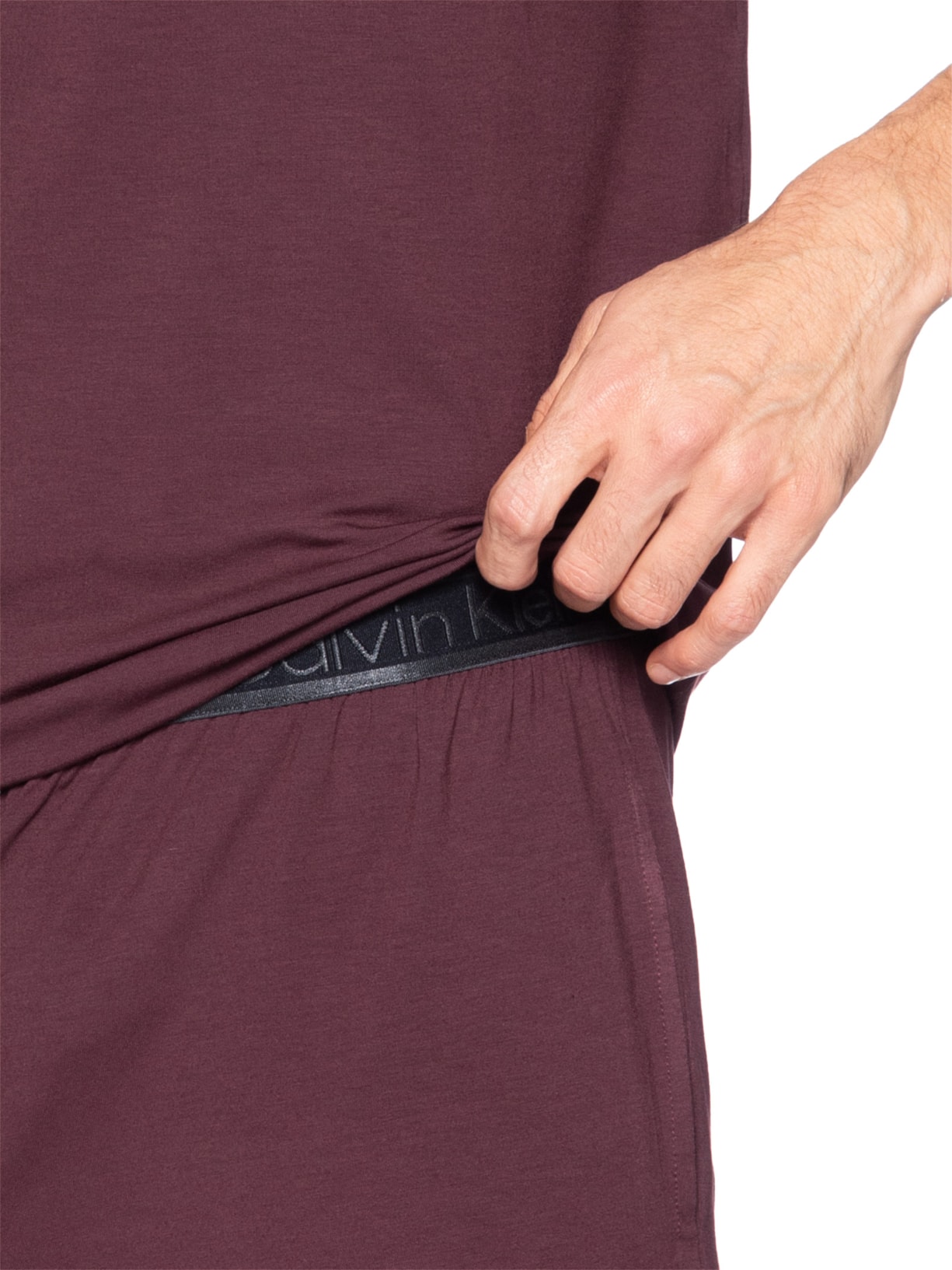 Pijama Masculino Manga Curta Com Bermuda Bolso CK Modal Vermelho Calvin Klein Underwear