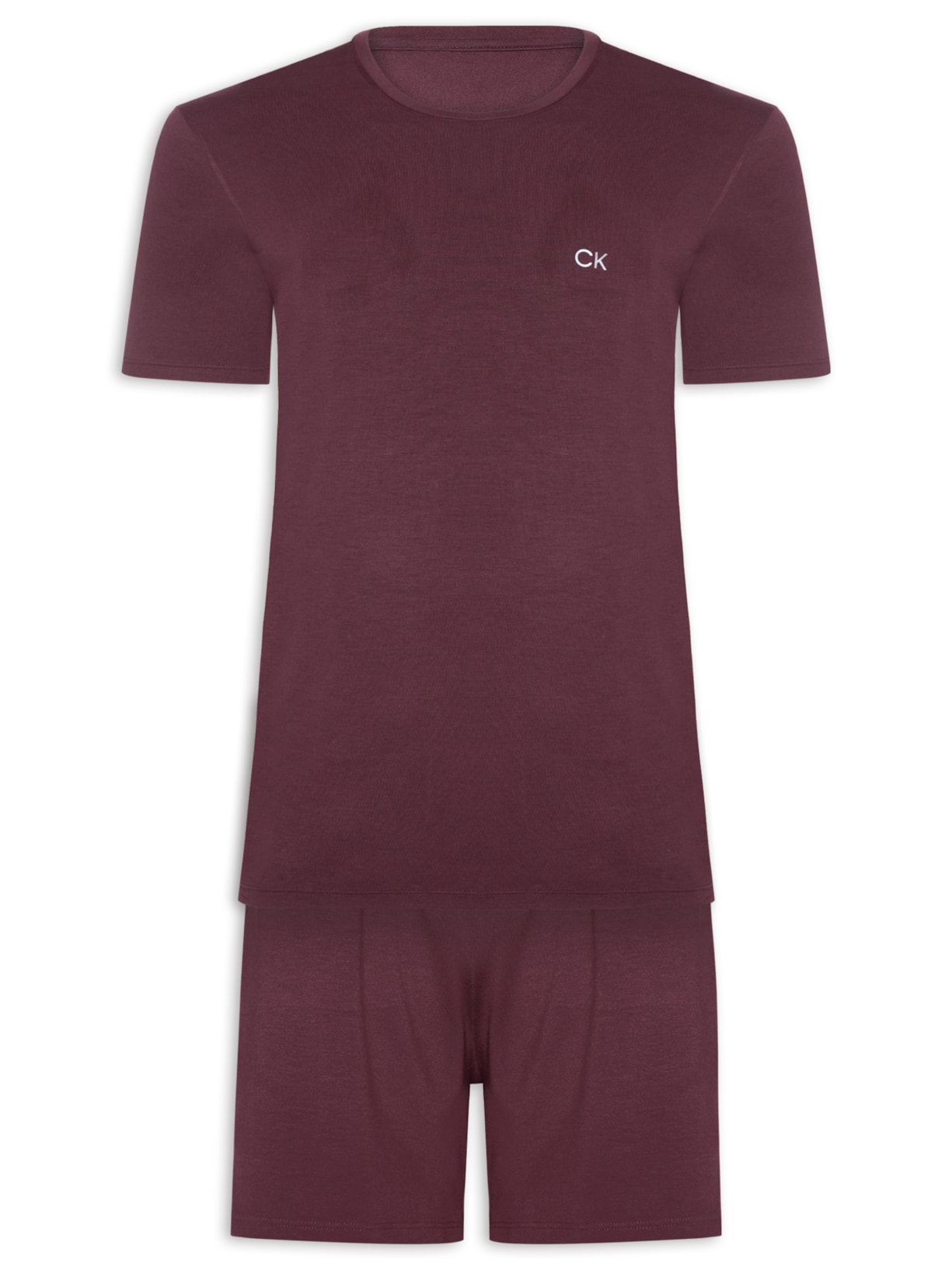 Pijama Masculino Manga Curta Com Bermuda Bolso CK Modal – Vermelho Calvin Klein Underwear