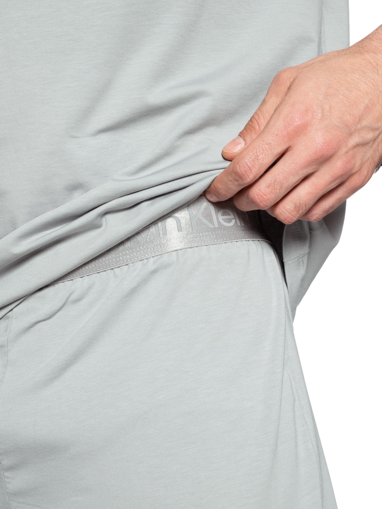 Pijama Masculino Manga Curta E Bermuda Pima Cotton Cinza Calvin Klein Underwear