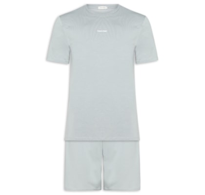 Pijama Masculino Manga Curta E Bermuda Pima Cotton - Cinza