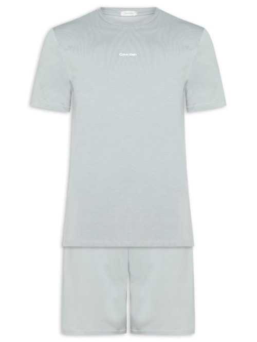 Pijama Masculino Manga Curta E Bermuda Pima Cotton - Cinza