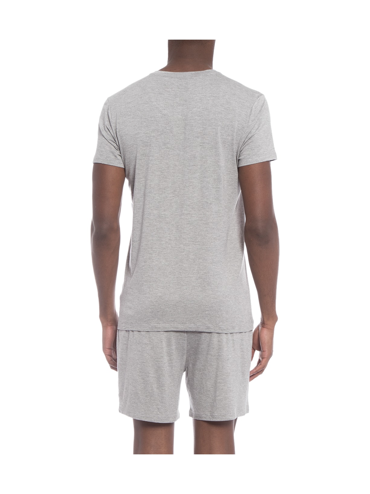 Pijama Masculino Manga Curta E Bermuda Viscolight Cinza Calvin Klein Underwear