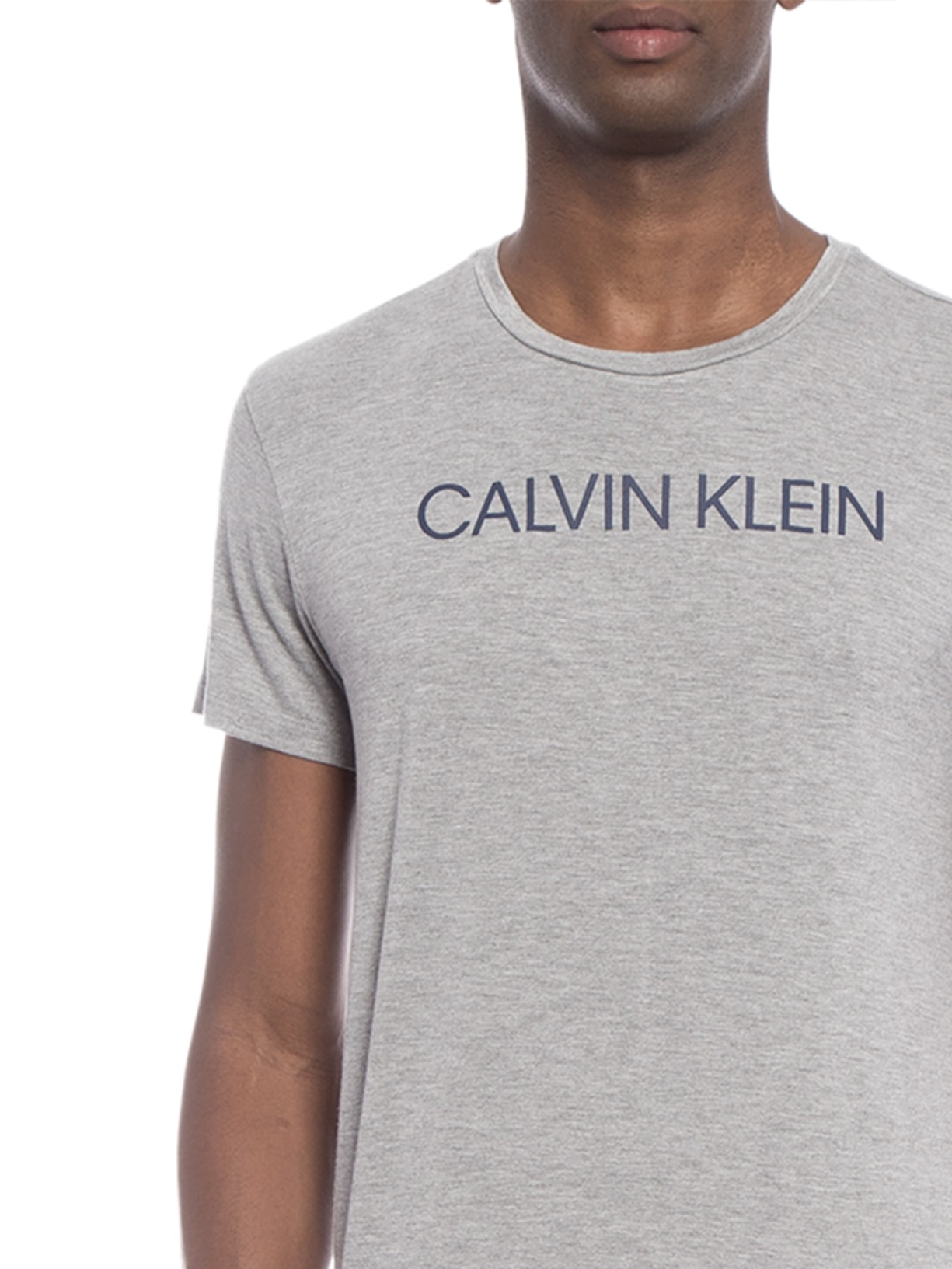 Pijama Masculino Manga Curta E Bermuda Viscolight Cinza Calvin Klein Underwear