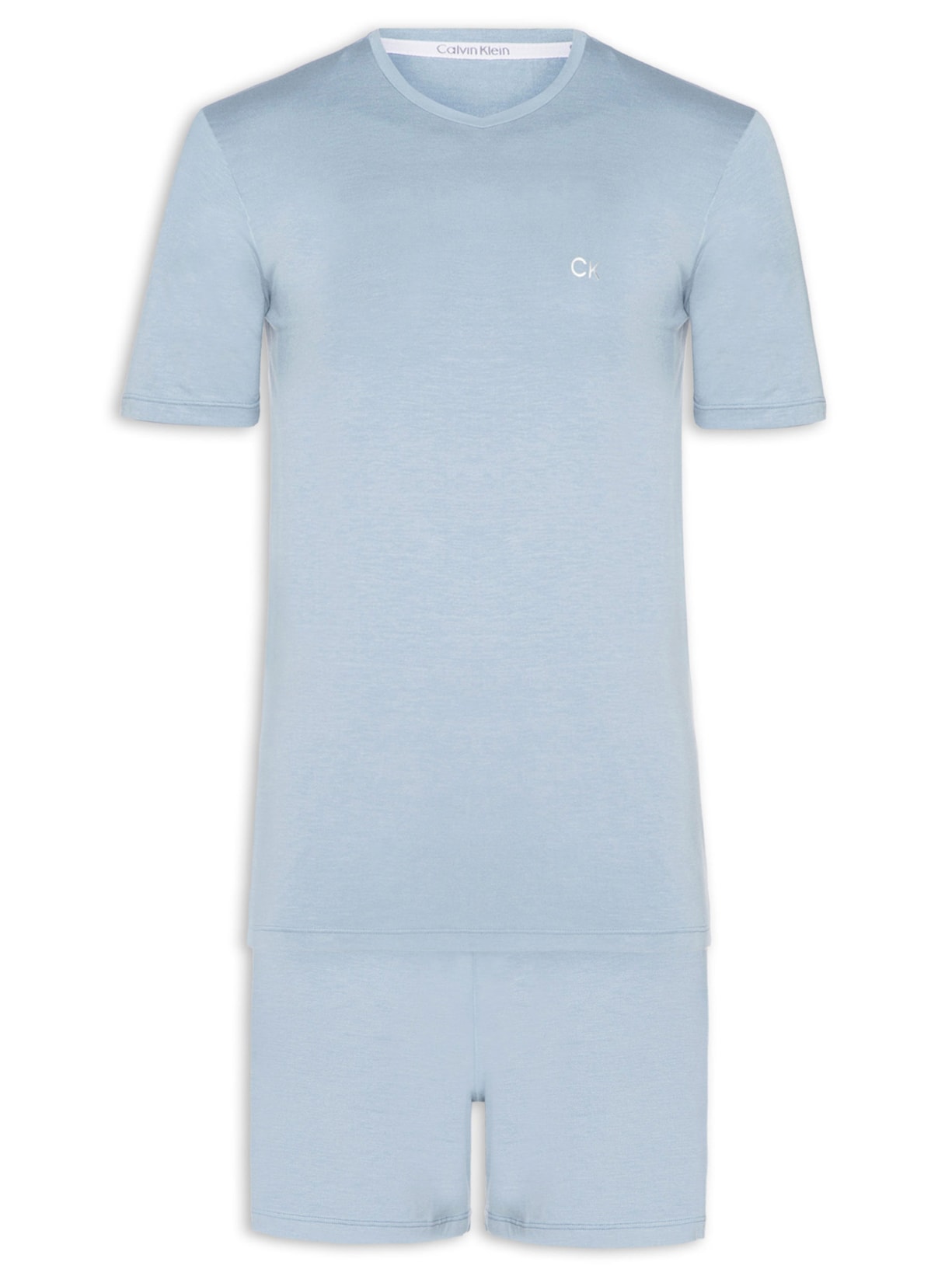 Pijama Masculino Manga Curta Modal - Azul