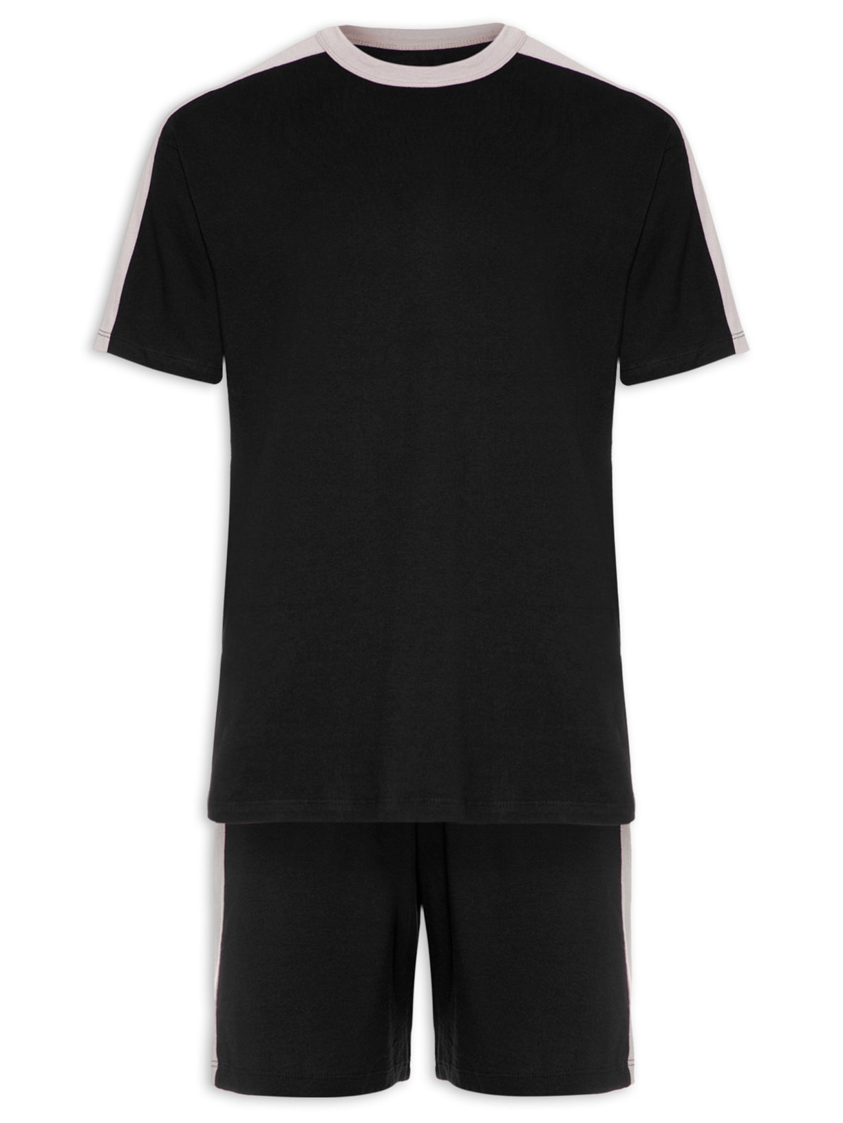 Pijama Masculino Manga Curta - Preto