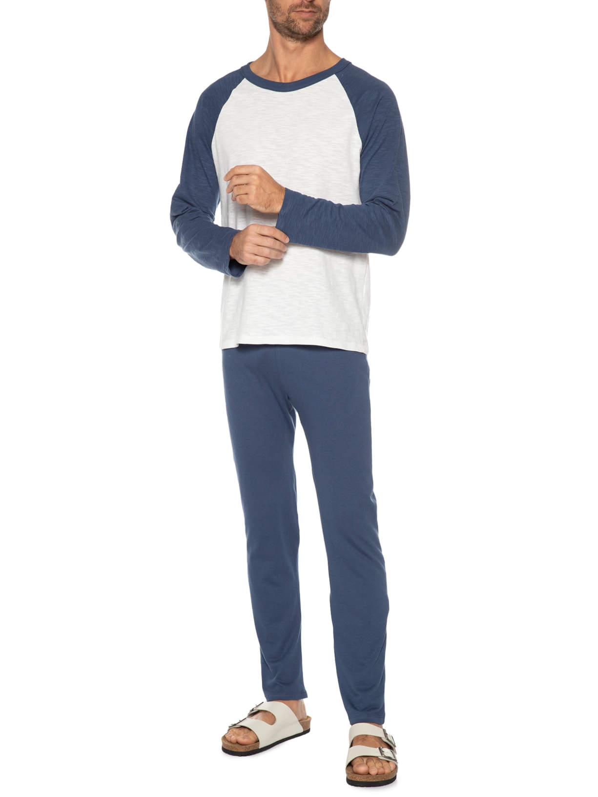 Pijama Masculino Manga Longa Azul Hering Intimates