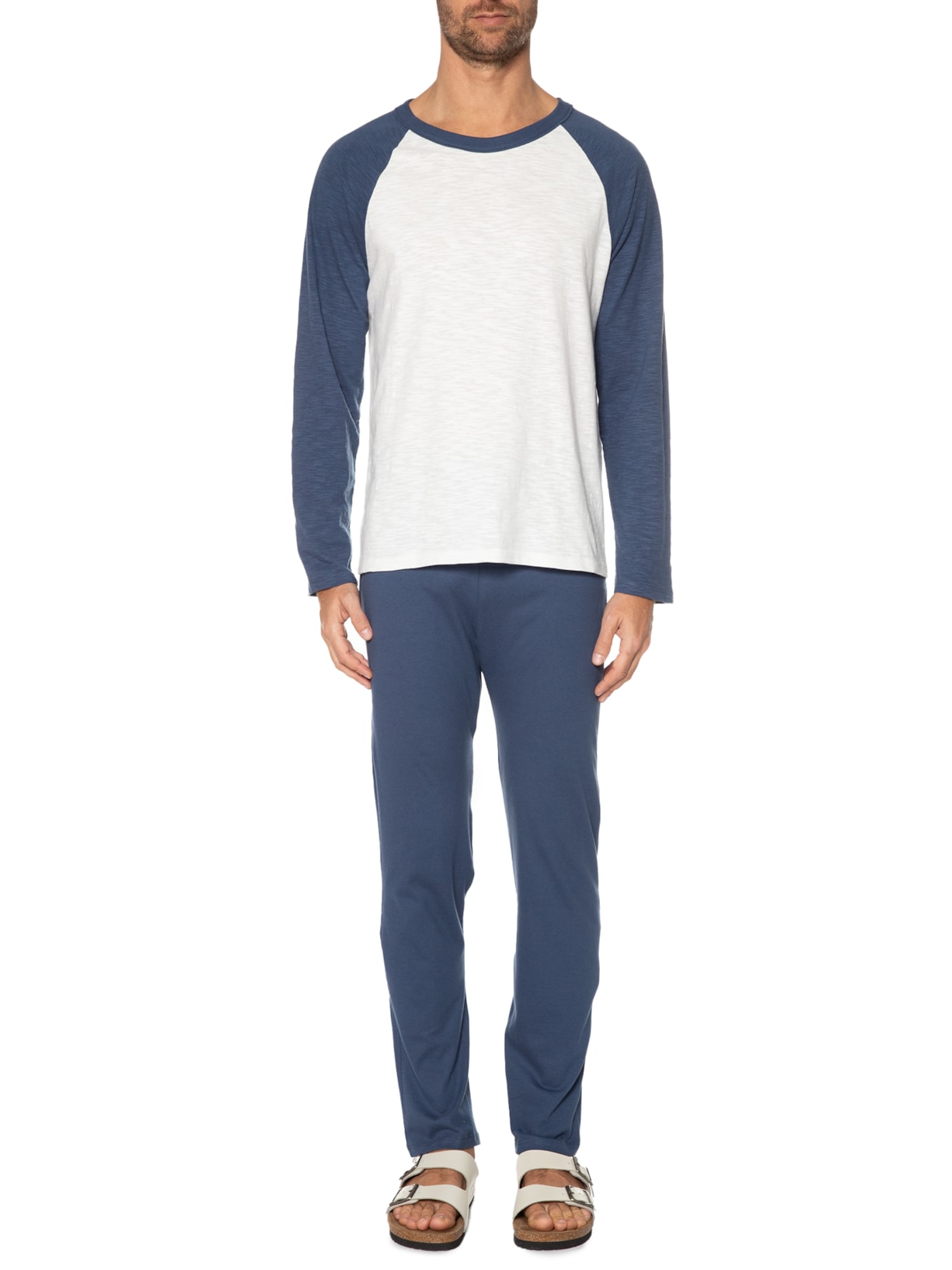 Pijama Masculino Manga Longa Azul Hering Intimates