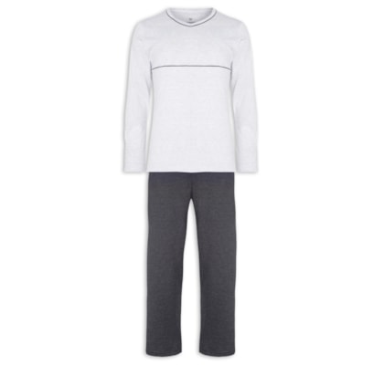 Pijama Masculino Manga Longa - Cinza