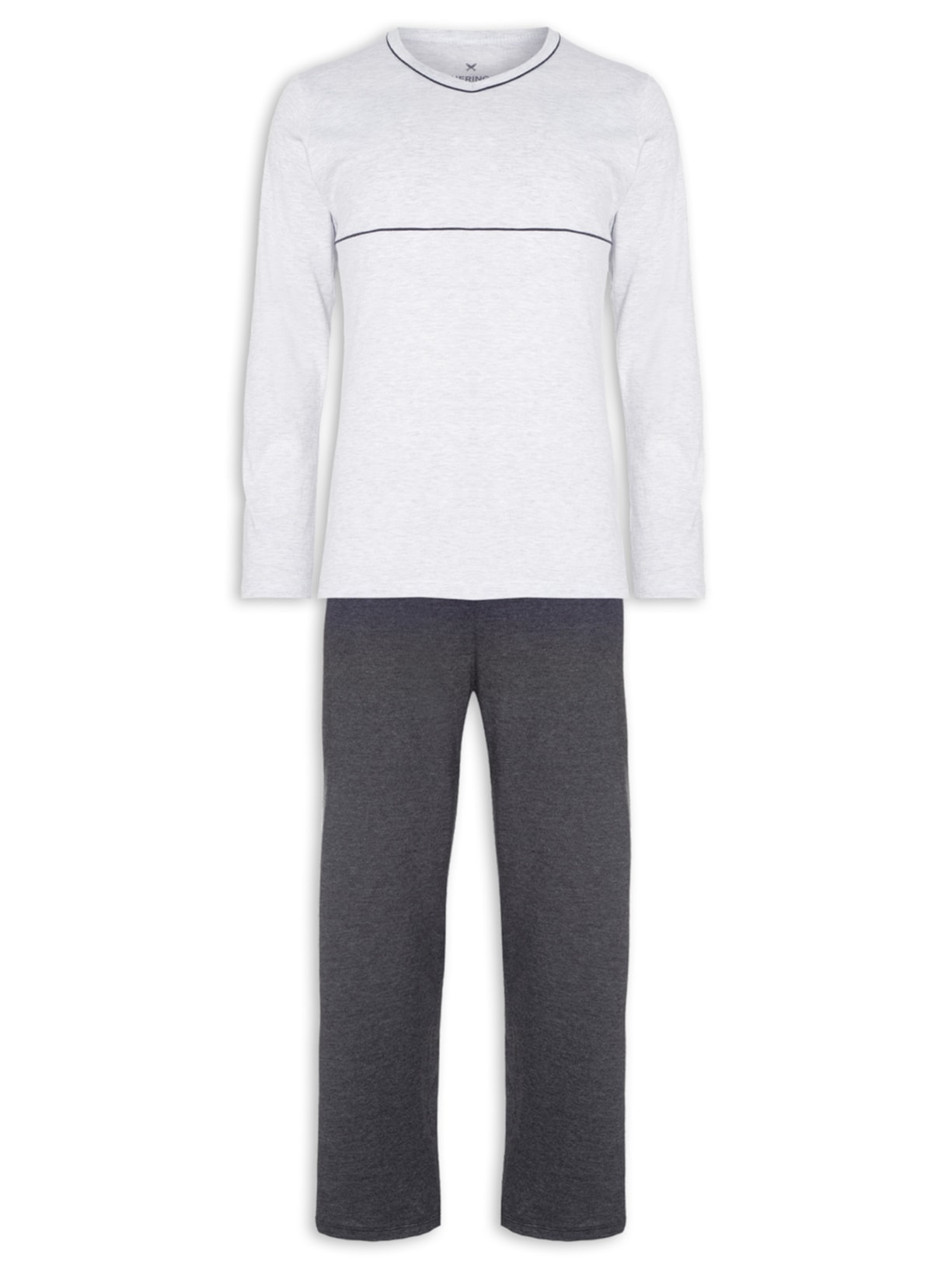 Pijama Masculino Manga Longa - Cinza