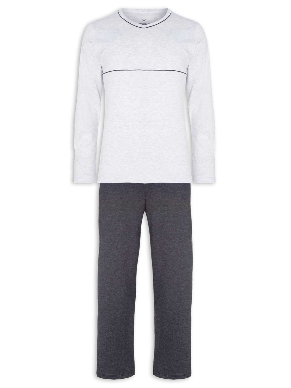 Pijama Masculino Manga Longa - Cinza