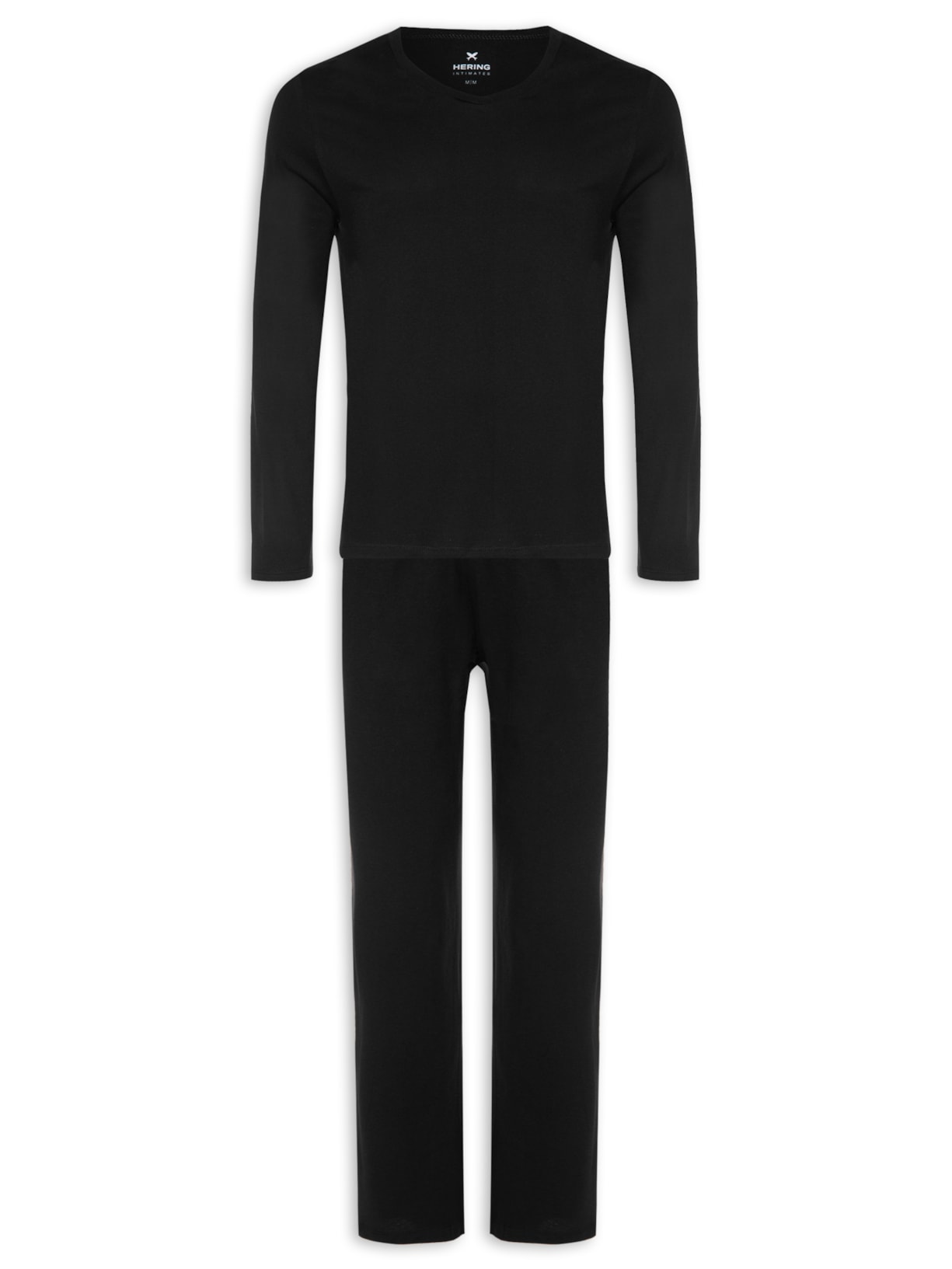 Pijama Masculino Manga Longa - Preto