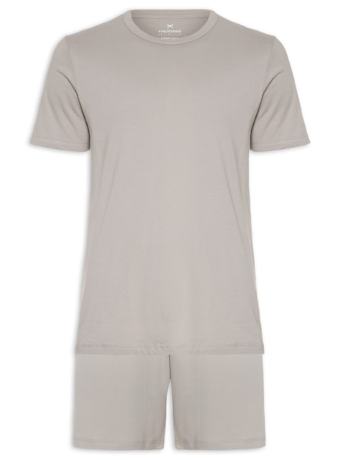 Pijama Masculino Mangas Curtas - Cinza