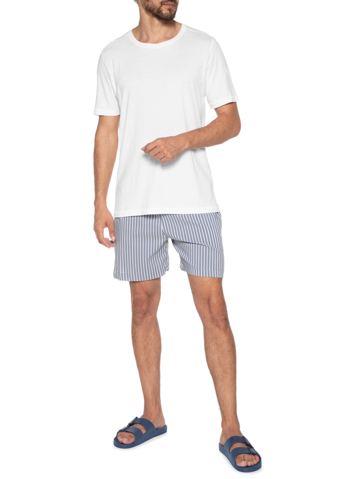 Pijama Masculino Pima Curto Branco '2 Essential