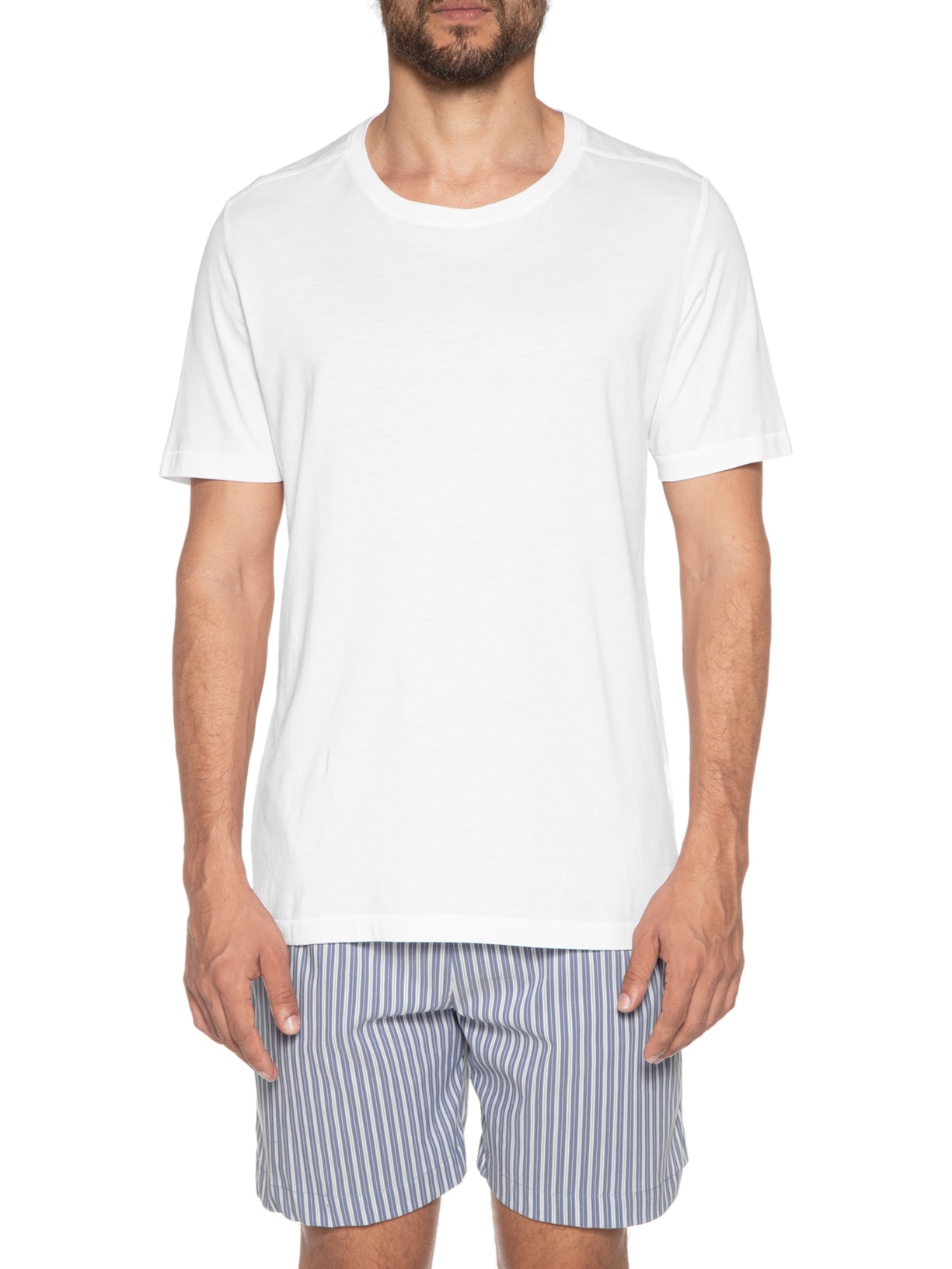 Pijama Masculino Pima Curto Branco '2 Essential