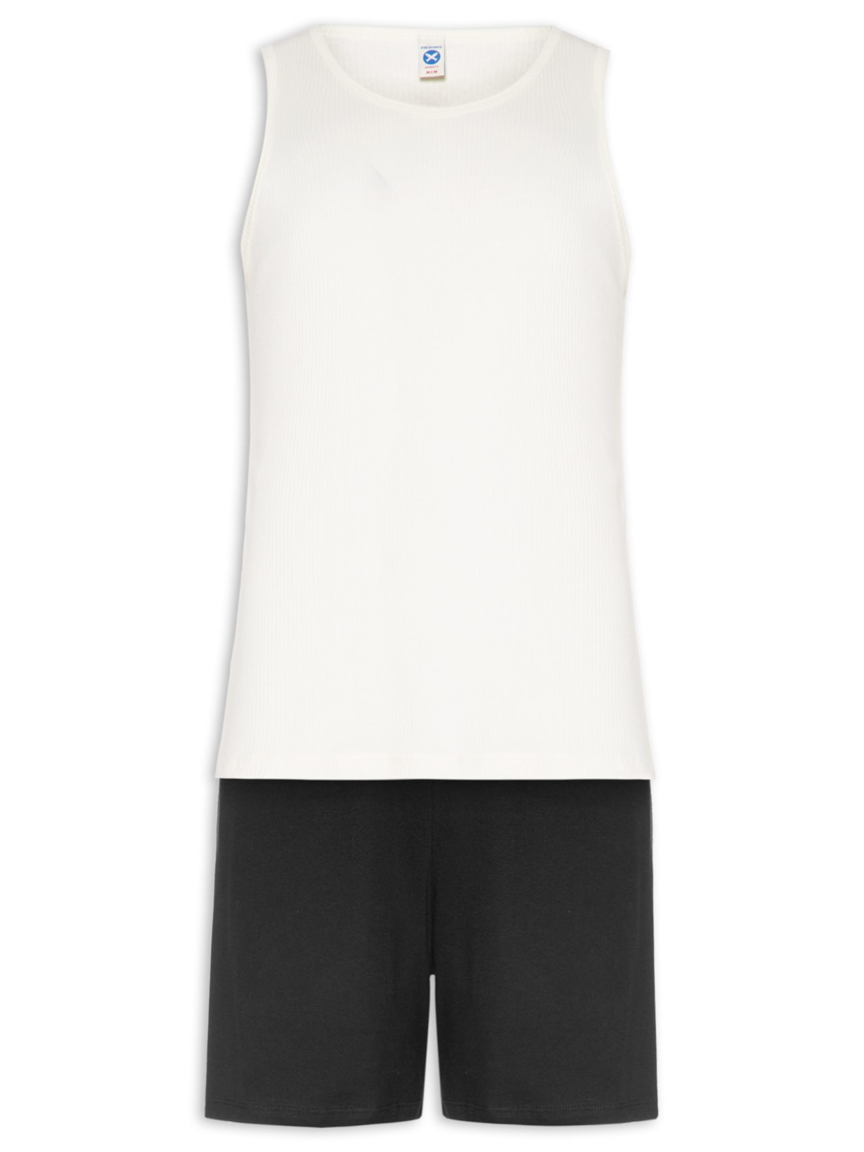 Pijama Masculino Regata Ribana Em Algodão Preto Hering Intimates