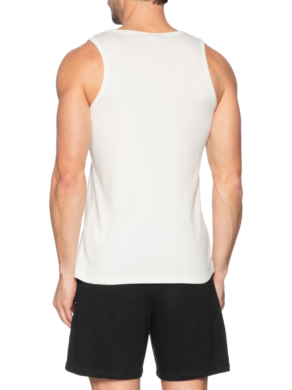 Pijama Masculino Regata Ribana Em Algodão Preto Hering Intimates