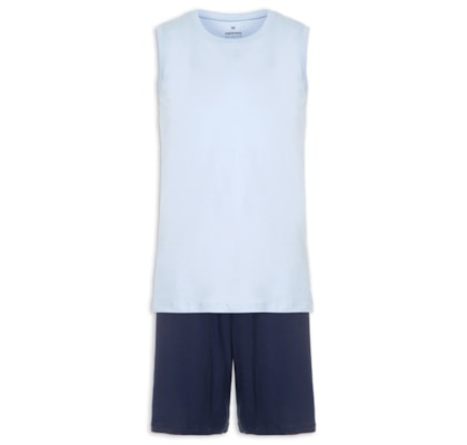 Pijama Masculino Sem Manga - Azul