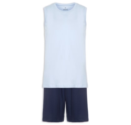 Pijama Masculino Sem Manga - Azul