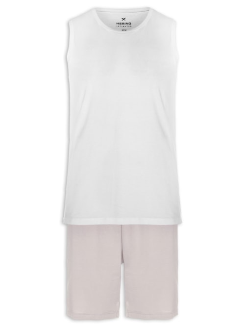 Pijama Masculino Sem Manga - Branco