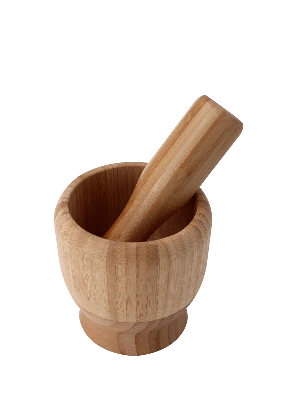 Pilão Em Bambu - Bege
