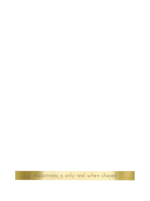 Placa Happiness Is Only Real When Shared - Dourado