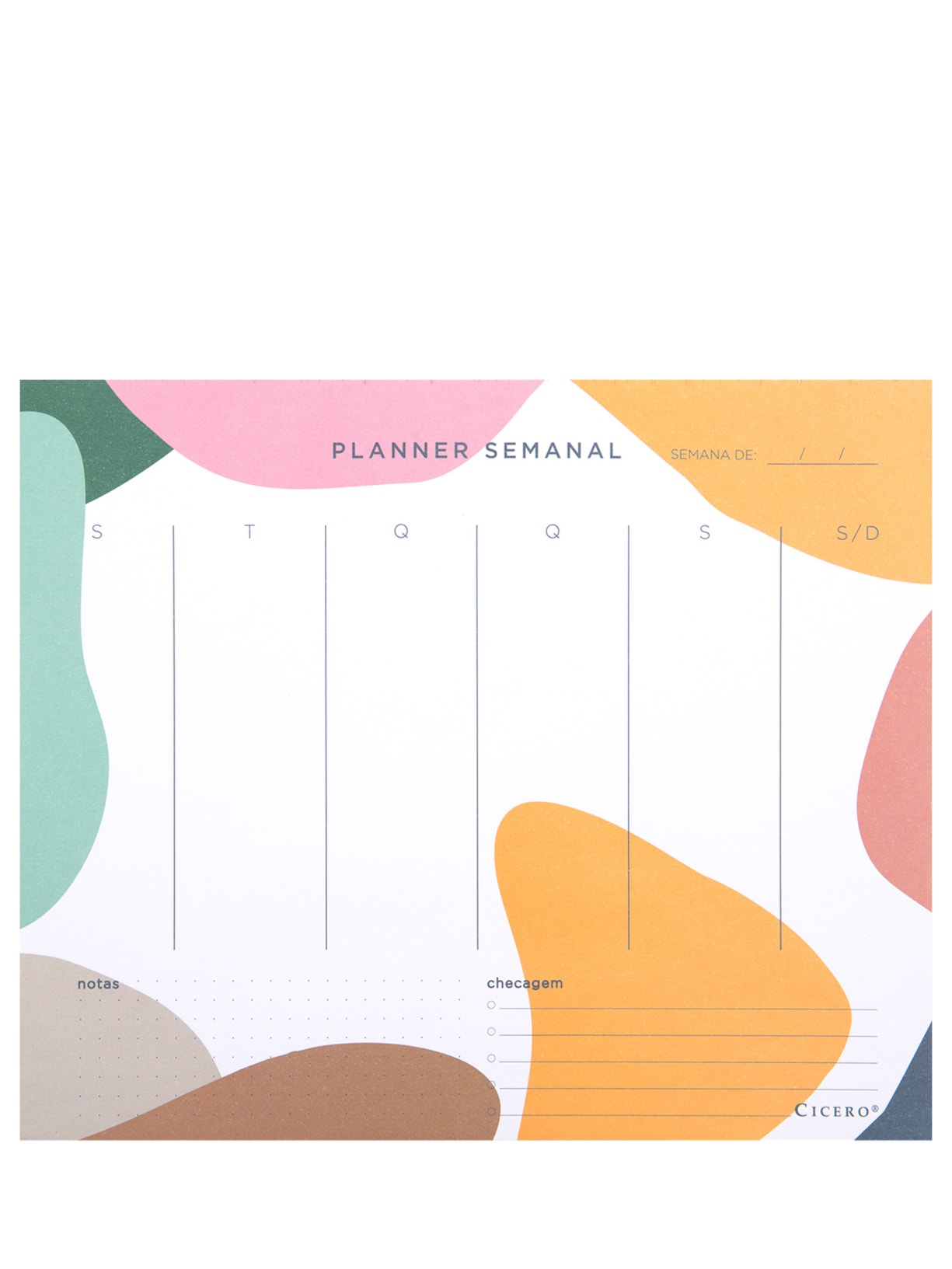 Planner Bloco Esquema Semanal - Branco