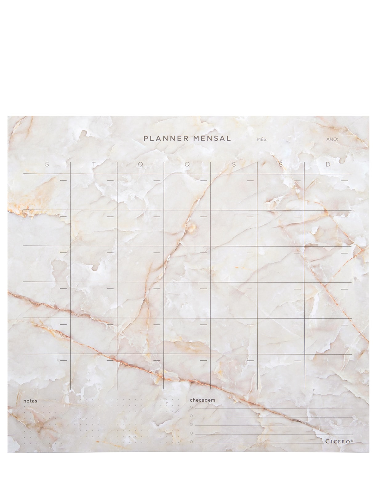 Planner Bloco Minerais Mensal - Off White