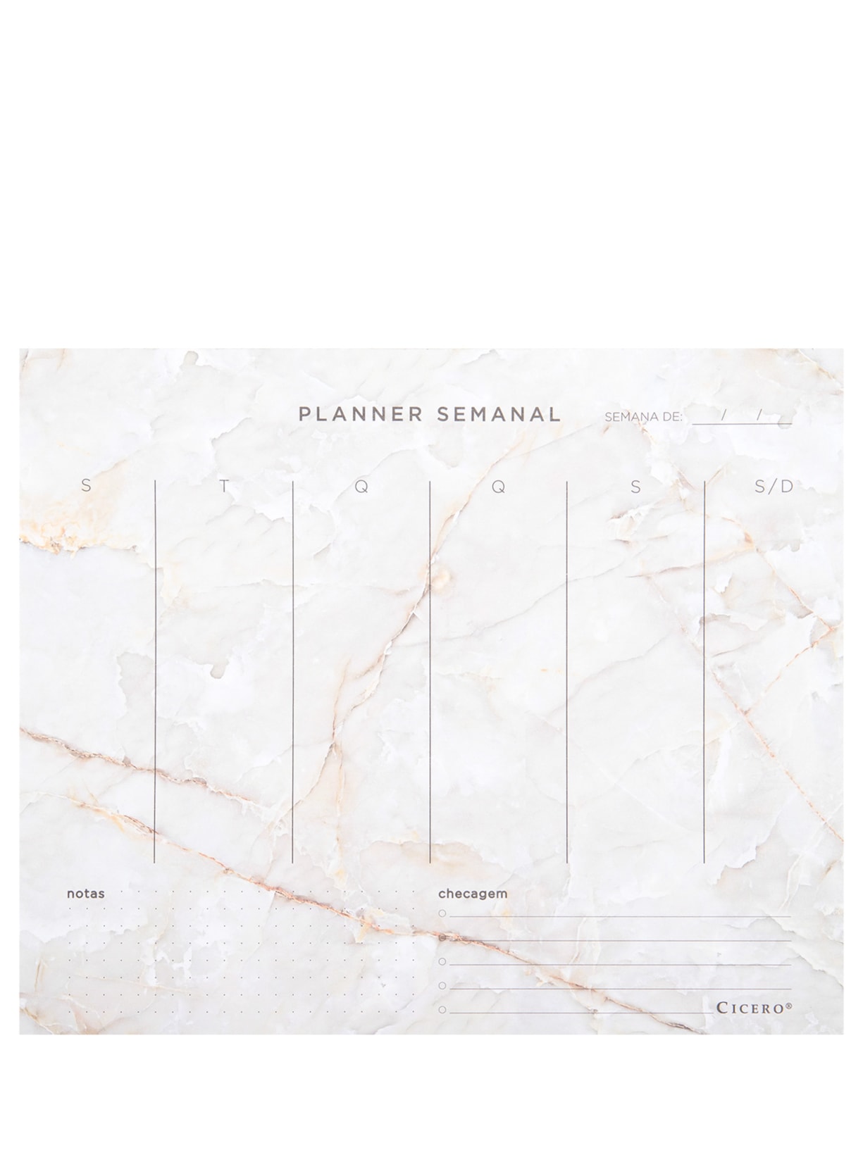 Planner Bloco Minerais Semanal - Off White