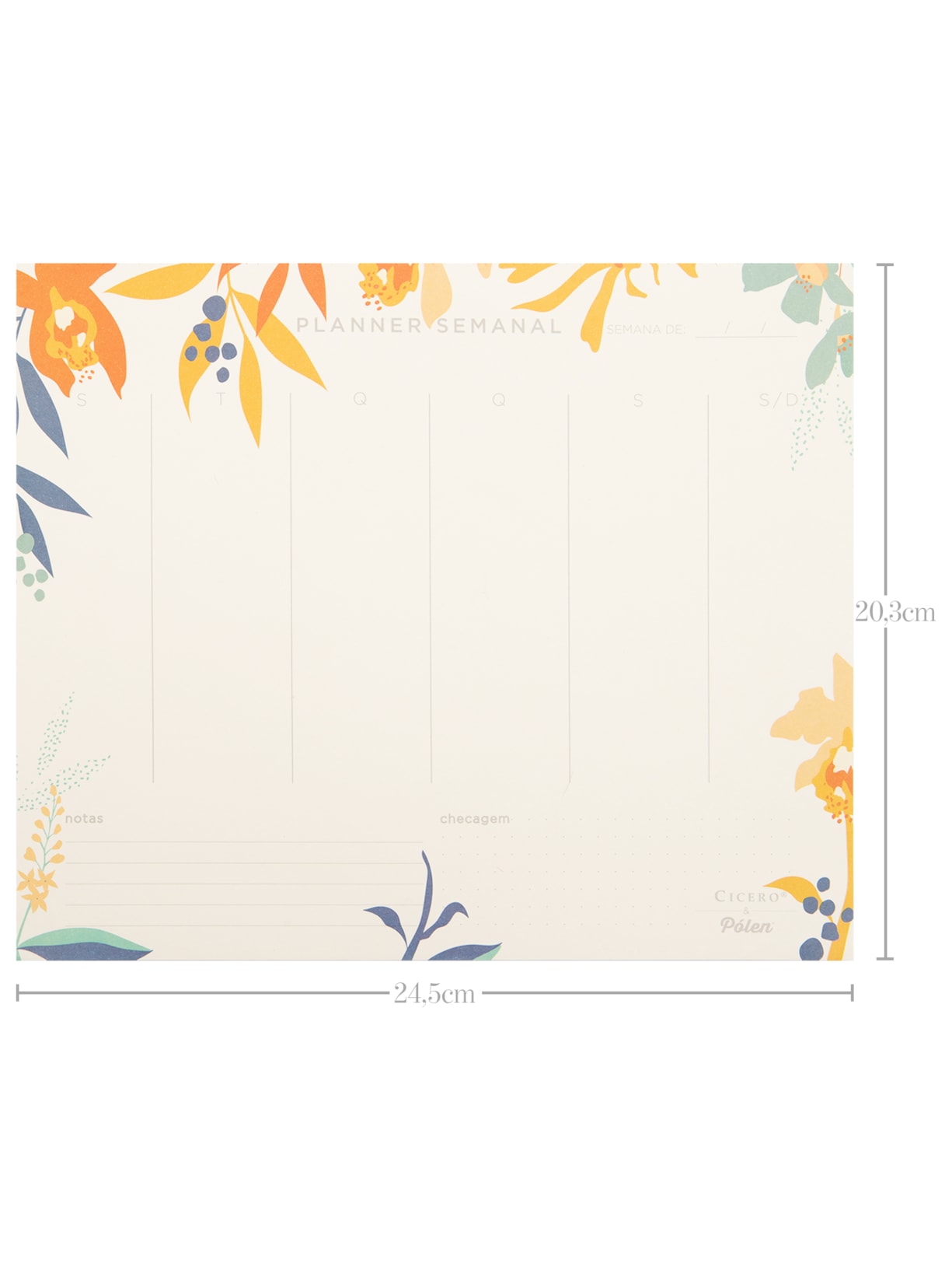 Planner Bloco Pólen Semanal Off White Cícero Papelaria