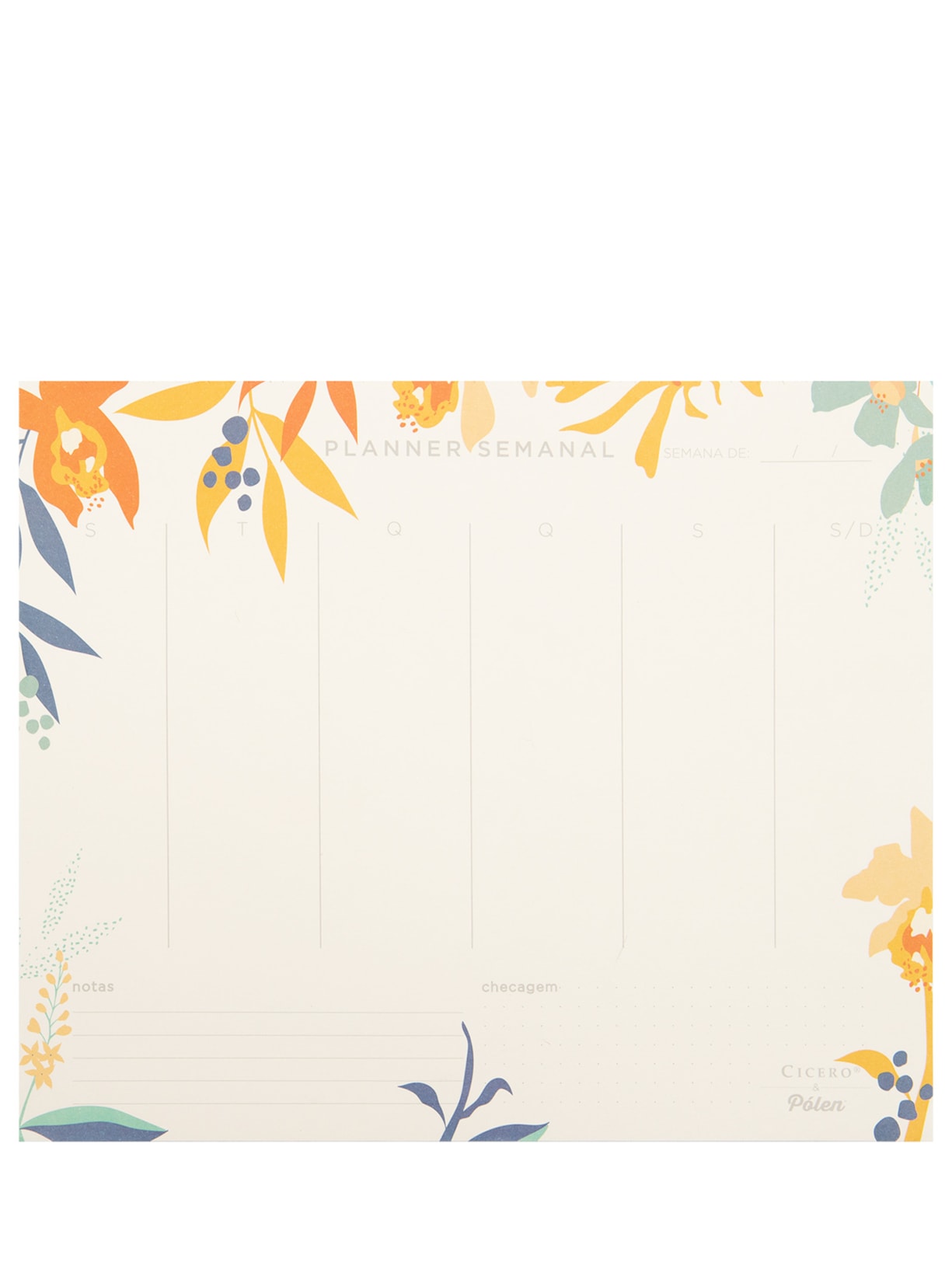 Planner Bloco Pólen Semanal Off White Cícero Papelaria
