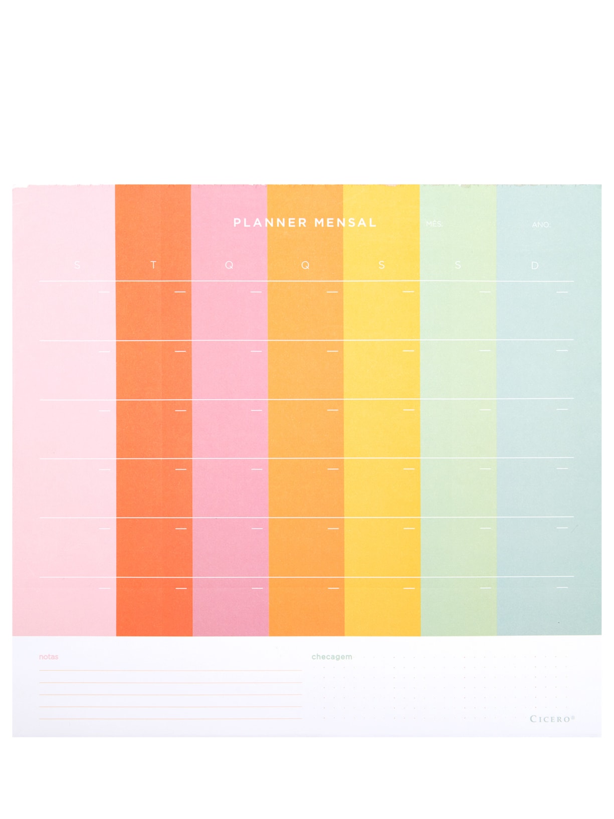 Planner Bloco Todas Juntas Mensal Rosa Cícero Papelaria