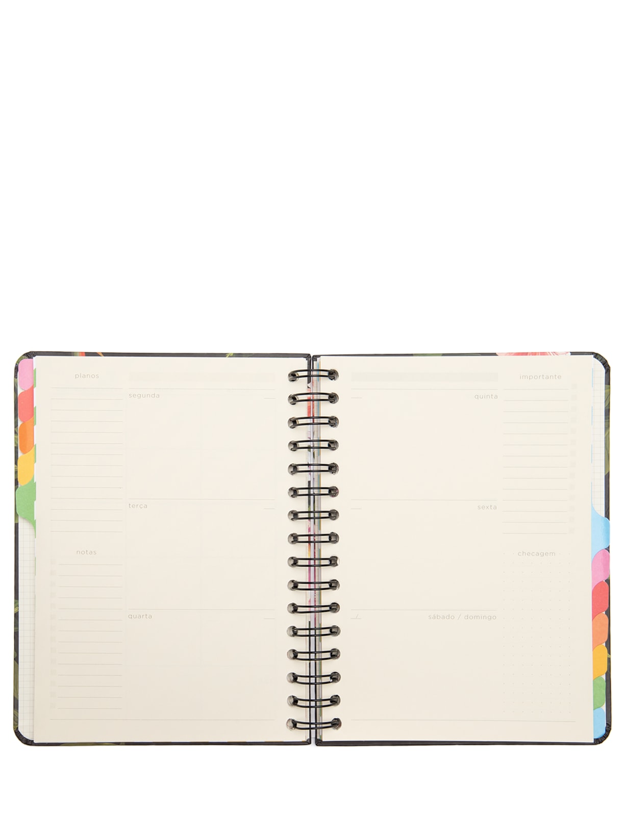 Planner Wire-o Tropical Semanal A5 Fauna Preto Cícero Papelaria