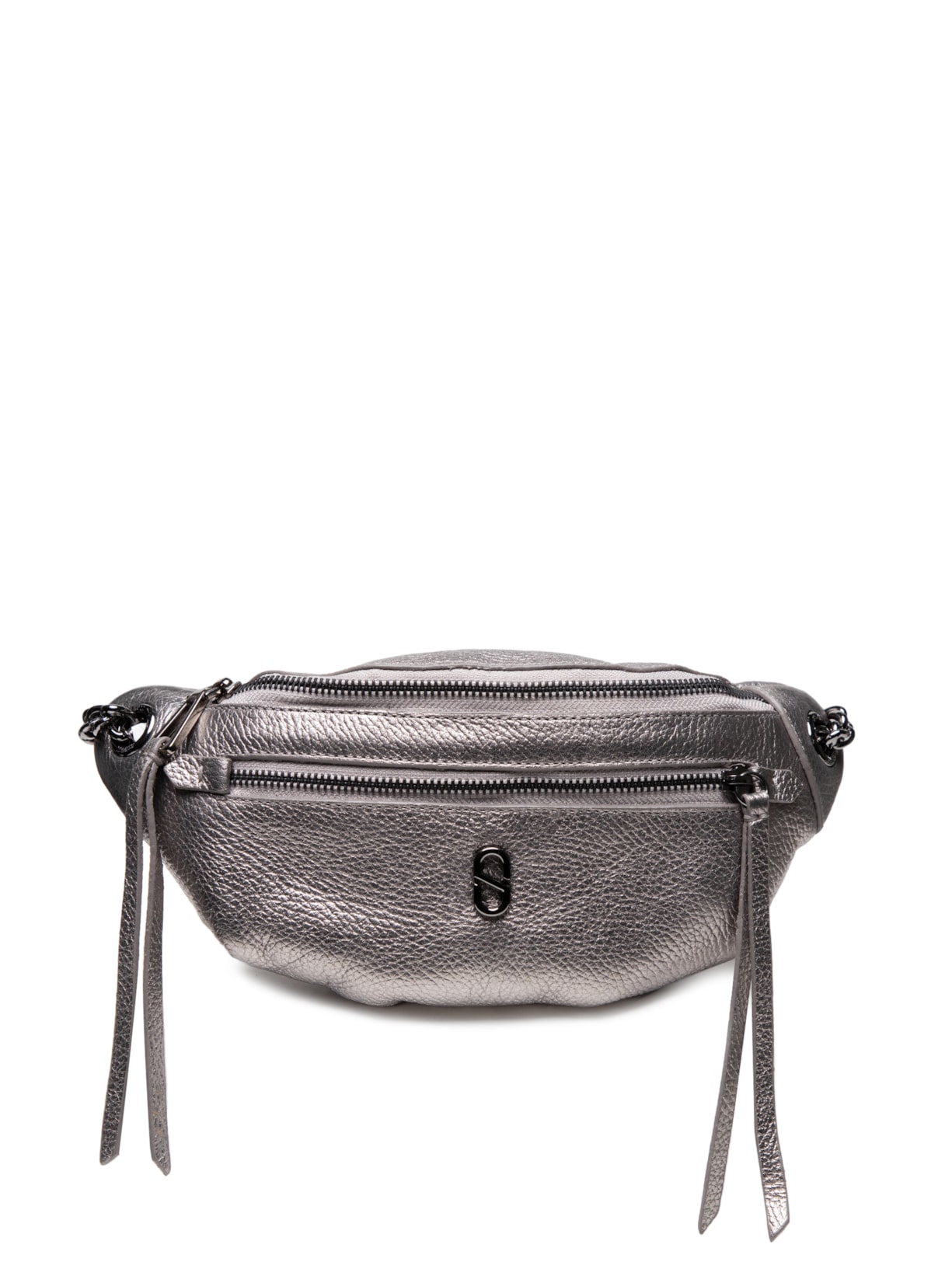 Pochete Feminina Dipsy Studs Couro Pequena - Prata