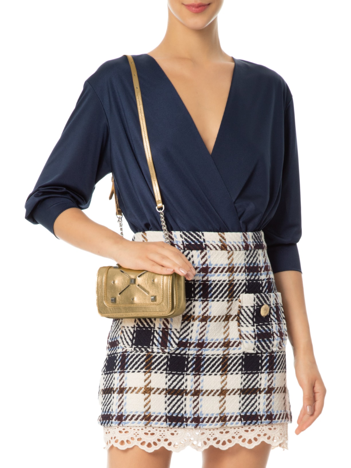 Pochete Feminina Jordin Couro Dourado Schutz