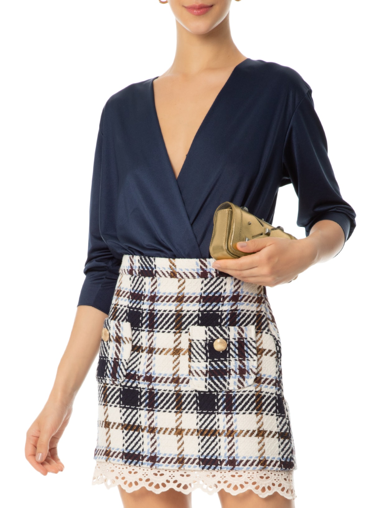 Pochete Feminina Jordin Couro Dourado Schutz