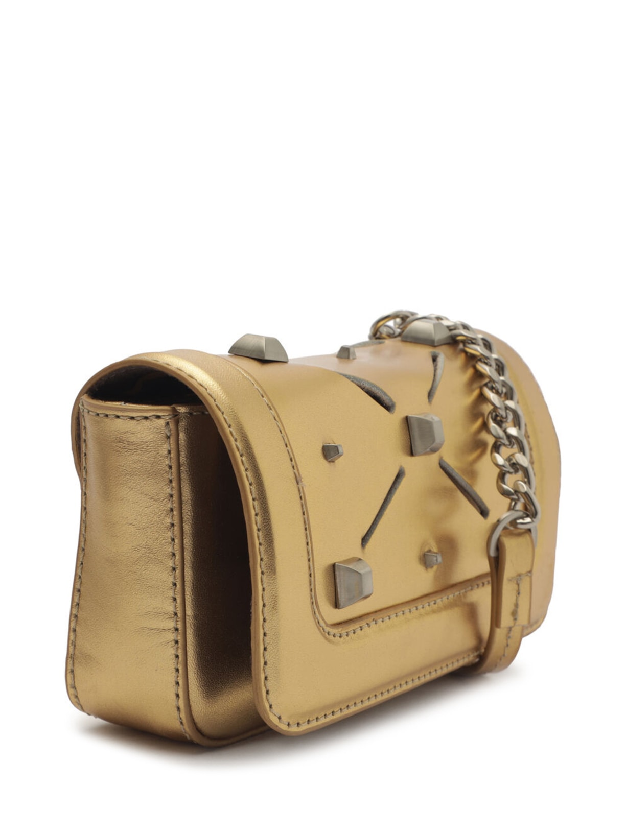 Pochete Feminina Jordin Couro Dourado Schutz