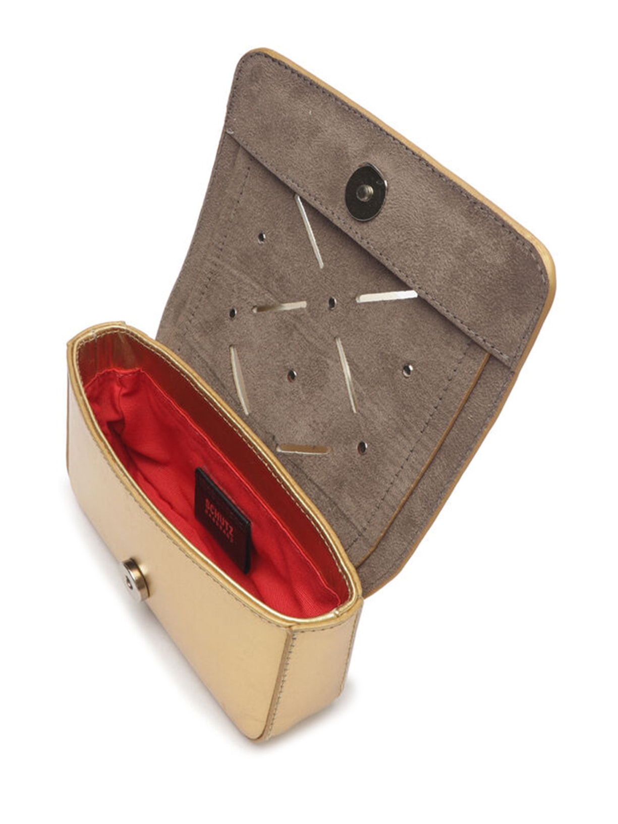 Pochete Feminina Jordin Couro Dourado Schutz