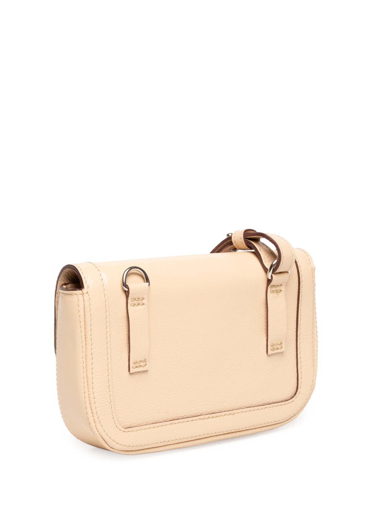 Pochete Feminina Maya Couro Bege Glorinha Paranaguá